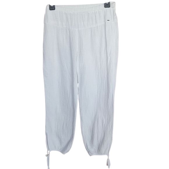 Ripcurl Pants Medium White Cotton Gauze  Tie - Picture 1 of 1